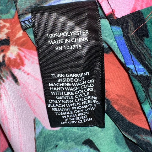 Nicole Miller Floral Blouse with Puff Sleeve size XL - Picture 5 of 5